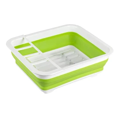 Immagine di WENKO Scolapiatti pieghevole bianco/verde Bianco