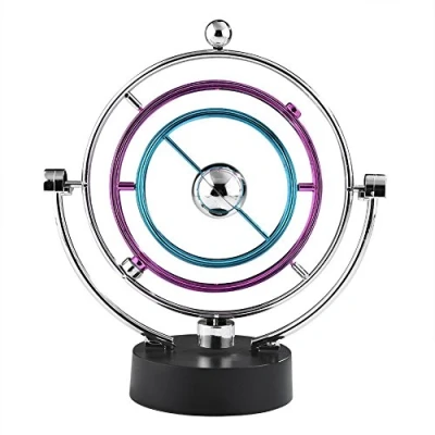 Immagine di Zerodis Swing Ball Elettronico Scrivania Moto Perpetuo Giocattolo di Scienze Fisiche Cinetico Art Globe Newton Pendulum Balls per Ufficio Casa Ornamenti