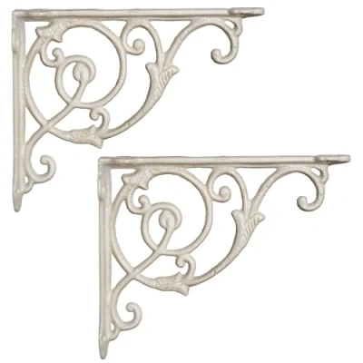 Immagine di Moritz® Staffa angolare da parete, in ghisa, stile antico, 18 x 22,5 cm, colore: Bianco