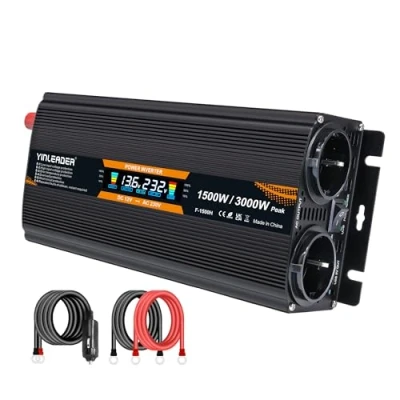 Immagine di Trasformatore di tensione 12 V 230 1500 W / 3000 Inverter LCD convertitore corrente con 2 prese 1 USB