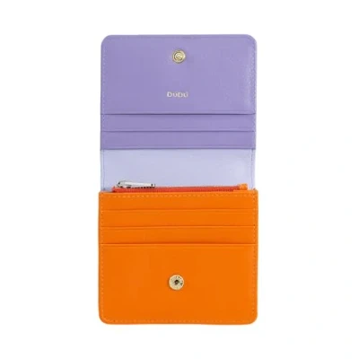 Immagine di DUDU Portafoglio Donna Piccolo in Pelle Schermato RFID Colorato Ultra Compatto con Zip Interna e 8 Porta Carte Tessere Provence lilac