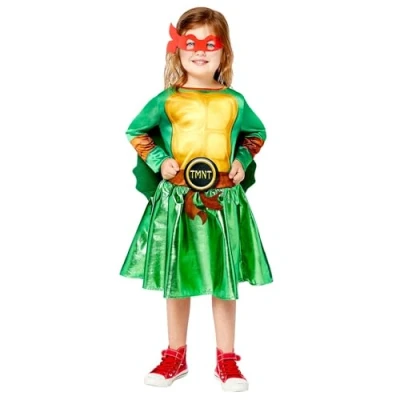 Immagine di amscan Costume da Tartarughe Ninja per bambine, Verde, Extra Large (8 10 Years)