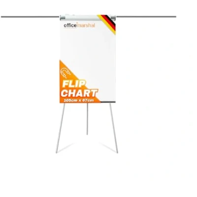 Immagine di Office Marshal Lavagna magnetica a 3 zampe, 68 x 105 cm, scrivibile, regolabile in altezza fino 180 cm