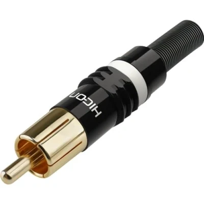Immagine di Hicon HI CM03 NTL Connettore RCA Spina dritta Numero Poli (num): 2 Nero, Bianco 1 pz.