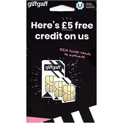 Immagine di Giffgaff O2 4 G multi SIM Card for GPS Tracking Tracker Payg GPRS APN Unlimited calls, Texts &amp; data precaricato con £5 free Call Credit