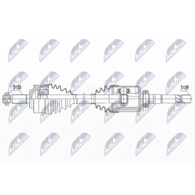 Immagine di NTY NPW ME 152 Albero motore / Semiasse Assale anteriore Dx 1024mm Cambio manuale