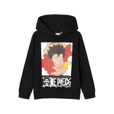 Immagine di Name it Nkmjeph Onepiece Felpa con cappuccio per bambini, Taglia: 122/128, Black