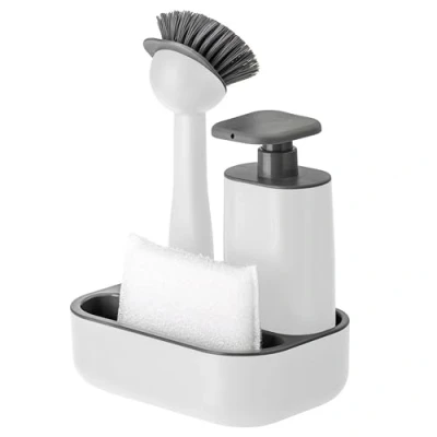 Immagine di VIGAR Set per lavello con Dispenser di Sapone, in plastica ABS, Bianco, 19 x 13 26,5 cm
