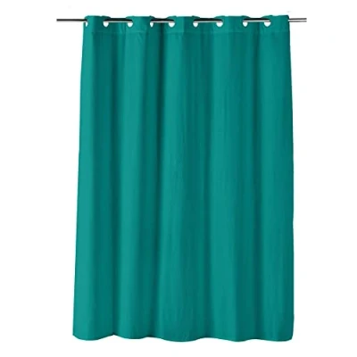 Immagine di Douceur d&#039;Intérieur, Tenda da doccia in microfibra con occhielli, 180 x 200 cm, colore: blu smeraldo