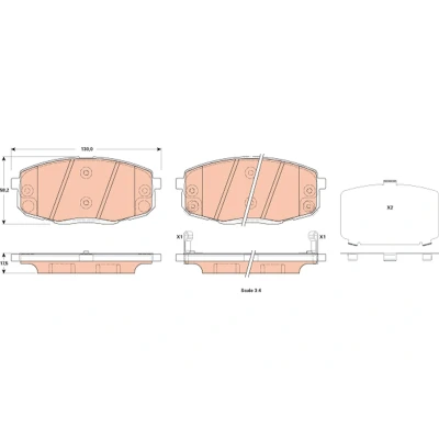 Immagine di TRW GDB3523 Kit pastiglie freno con segnalatore acustico usura