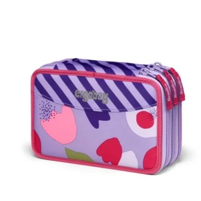 Immagine di ergobag Astuccio maxi set da 40 pezzi, matite colorate e pennarelli Lyra, scomparto per monete, righello, forbici Flower PowBear Lilla