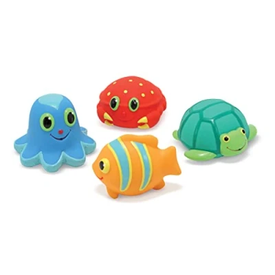 Immagine di Melissa &amp; Doug 4 Amici Acquatici: Polpo, Granchio, Pesce e Tartaruga Sunny Patch Seaside Sidekicks Squirters, Multicolore, Small, 16435