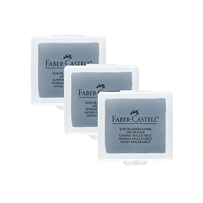 Immagine di Faber Castell 205004 Gomma per impastare Art Eraser 127220, 3 pezzi, colore: Grigio