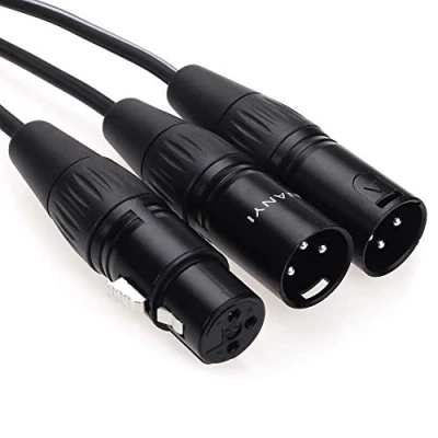 Immagine di Nanyi, Cavo audio splitter per microfono da XLR maschio a 2 femmina 3 pin, con rame senza ossigeno, metri