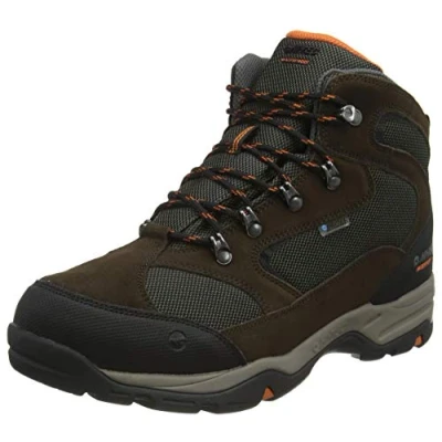 Immagine di HI TEC Storm WP WIDE FIT Scarpa da hiking, Uomo, Taglia: 44, Dark chocolate/dark taupe/burnt orange Pelle e tessuto