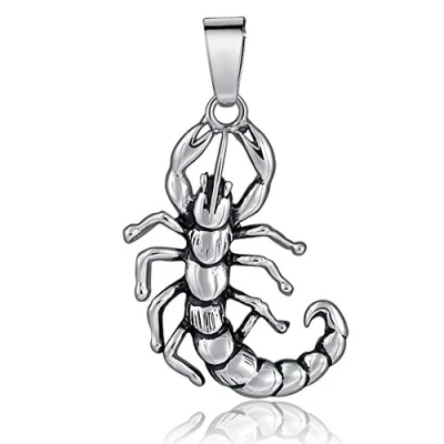 Immagine di DonDon, ciondolo da uomo a forma di scorpione, in acciaio inox, confezionato un sacchetto nero velluto