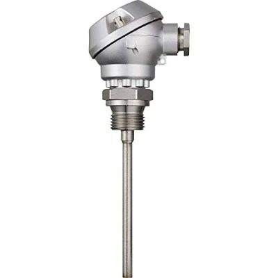 Immagine di Jumo Sensore di temperatura Testa collegamento pressofusa in alluminio / filettatura acciaio inox tipo Pt100 50 fino a 400 C Lunghezza del