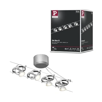 Immagine di Paulmann MacII 94133 Sistema di illuminazione completo su cavo GU5.3 50 W LED (monocolore) Cromo (opaco)