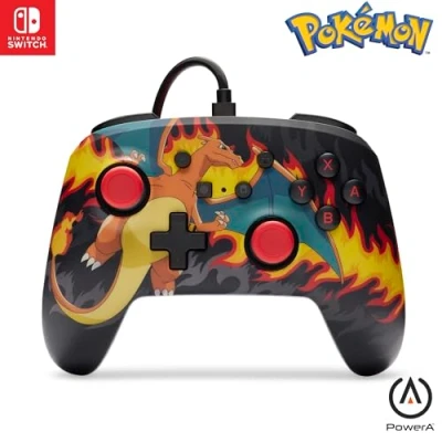 Immagine di PowerA controller cablato avanzato per Nintendo Switch Charizard tempesta di fuoco, gamepad, gioco, cablato, licenza ufficiale