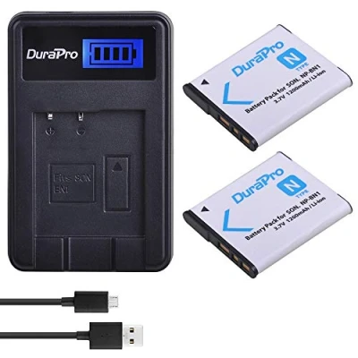Immagine di DuraPro 2Pcs NP BN1 Battery + LCD USB Charger for Sony Cyber Shot DSC W800,DSC WX220,DSC W830,DSC W810,Sony QX30,DSC QX100,DSC QX10 Digital Camera
