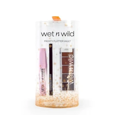 Immagine di Wet n Wild Frosty Flutter Vault, Set Makeup in 12 Pezzi con Mega Volume Black Mascara, Penna Eyeliner Nera e 2 Palette Ombretti, Formula a Lunga Durata Facilmente Sfumabile, Regalo