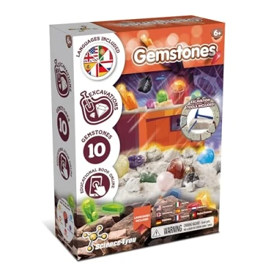 Immagine di Science4you Kit Di Scavo per Gemme Imparate a Conoscere le Pietre Preziose con Questo Scavo, Scoprite Tutti Minerali, un Regalo Archeologico Bambini 6 7 8 9+