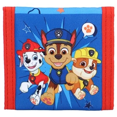Immagine di Vadobag Paw Patrol Teamwork, portafoglio pieghevole in poliestere resistente con chiusura velcro, porta monete cerniera, VB27598, 10 x cm