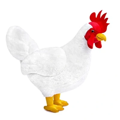 Immagine di lilizzhoumax Peluche di Pollo 40cm/15, Simulazione Animale Pollo, Simpatico Giocattolo Morbido pollame Bambole Animali Selvatici