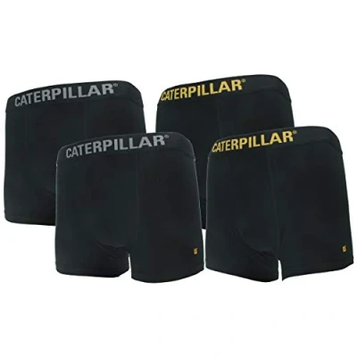 Immagine di Caterpillar Set di 4 Boxer da Uomo, in Cotone Alta qualità, Colore Nero, M