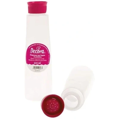 Immagine di Decora Dispenser per Bagna con Tappo Bucherellato, Trasparente/Arancia, 500 ml