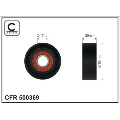 Immagine di CAFFARO 500369 Rullo Tendicinghia FIAT: Qubo, Punto III Hatchback, Doblo II Van / Station Wagon, OPEL: Combo D Wagon