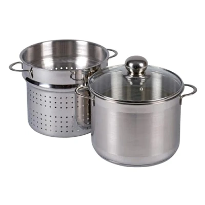 Immagine di Krüger Spa 24 Pentola per Spaghetti, Acciaio Inossidabile, Argento