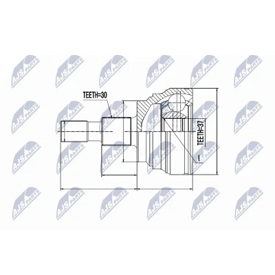 Immagine di NTY NPZ ME 014 Kit Giunto Omocinetico Assale anteriore Dx, Sx con anello sicurezza lato posteriore MERCEDES BENZ: Classe ML, GL