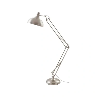 Immagine di Lampada da terra Lindby Leia, argento, metallo, 180 cm, ruotabile, E27