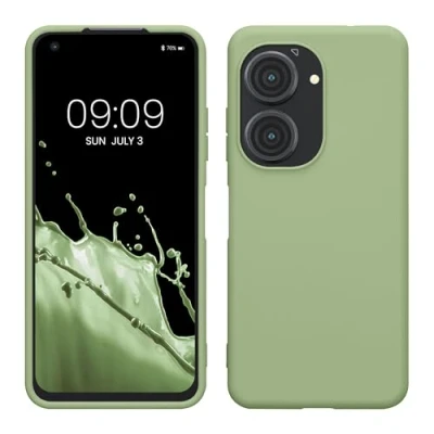 Immagine di kwmobile Custodia Compatibile con ASUS Zenfone 10 / 9 Cover Back Case per Smartphone in Silicone TPU Protezione Gommata verde chiaro