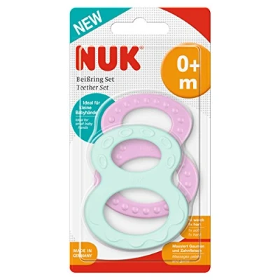 Immagine di NUK Set di 2 massaggiagengive con varie superfici, a partire da 0 mesi, multicolore