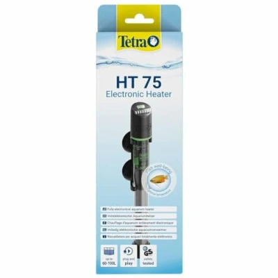 Immagine di Tetra HT 75 Potente riscaldatore per acquari Completamente Elettrico con LED di Stato a 3 Livelli Il Controllo della Temperatura da 60 100 L