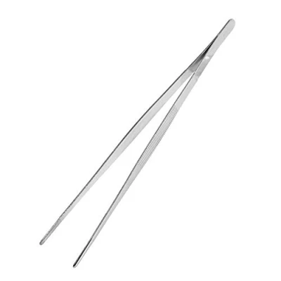 Immagine di pinzette MAGT Argento Acciaio Inox Lunghi Pinze alimentari Eterosesuale Home Giardino Strumento di cucina 30cm