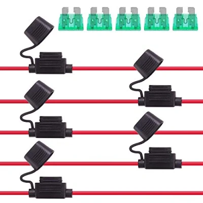 Immagine di Rantecks ​​5PCS 12V portafusibile in linea 12AWG Cablaggio automobilistico con fusibile a lama standard 30A per auto, camion, moto, barca