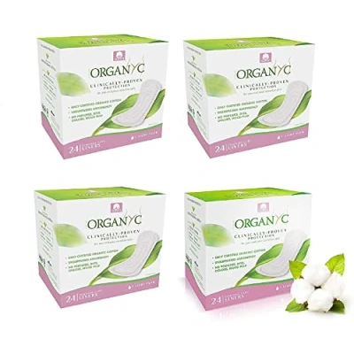 Immagine di Organyc Proteggi Slip Pocket in Cotone Certificato 100% Biologico, 4 Confezioni da 24 Unità , Totale 96