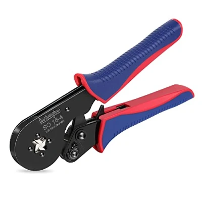 Immagine di pinza a crimpare per ghiere, fili ganasce quadrate (0,08 16 mm²) Crimpatrice terminali ghiera, strumenti crimpatura cricchetto