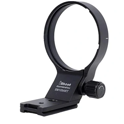 Immagine di iShoot treppiede supporto anello obiettivo collare compatibile con Sigma 105 mm F1.4 DG HSM Art &amp; 100 400 F5 6.3 DN OS, staffa inferiore Arca Swiss Fit a sgancio rapido