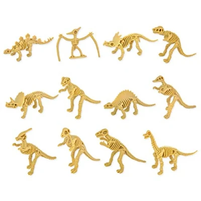 Immagine di SCSpecial 12 Pezzi Fossili di Dinosauro per Bambini Ossa Scheletro Figure Giocattolo Giochi scientifici Ricompense Dino Sand Dig Set A