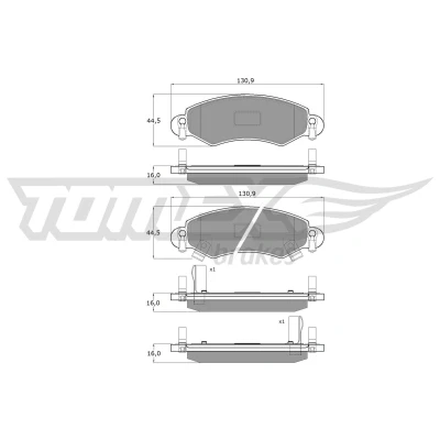 Immagine di TOMEX brakes TX 12 96 Kit pastiglie freno Assale anteriore con segnalatore acustico usura