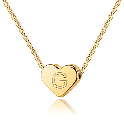 Immagine di TINGN Oro G Collana Donne 14K Riempito Cuore Iniziale per le Donne, Semplice Piccola Ragazze, Ragazze Regali di gioielli