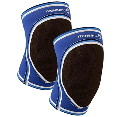Immagine di Rehband Ginocchiere, 1 pezzo o Paio, protezioni per le ginocchia, pallamano, pallavolo, ginocchia in neoprene, Colore:Blu Misura:XL