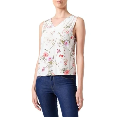 Immagine di VERO MODA Vmeasy Joy Maglia con Scollo a V, S/L Top, Betulla/AOP: vicka, M Donna
