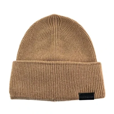 Immagine di Calvin Klein Leather Patch Docker Beanie K50K510978 Cappello in Maglia, Kaki (Natural Khaki), OS Uomo