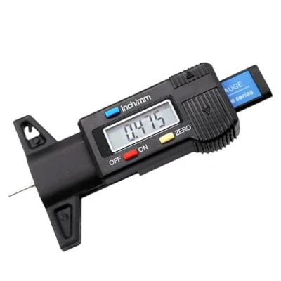 Immagine di EUZUXU Misuratore di Profondità Digitale per Pneumatici, 0 25.4mm LCD Display Misuratore, Auto, Furgoni, Camion