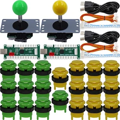 Immagine di SJ@JX Arcade Game 2 Player Controller DIY Kit Microswitch Button 4&amp;8 Way Joystick Zero Delay USB Encoder Fighting Stick Handles Console for PC MAME Raspberry Pi Retropie